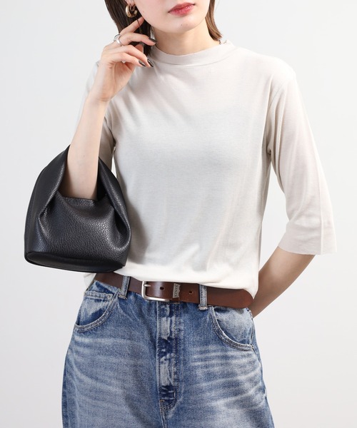 SO（エスオー）の「ロングTシャツ 七分袖（Tシャツ/カットソー・レディース・チャコール/ベージュ/ホワイト/ブラック・L/S/M）」の21枚目の写真