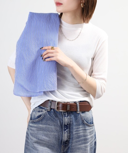 SO（エスオー）の「ロングTシャツ 七分袖（Tシャツ/カットソー・レディース・チャコール/ベージュ/ホワイト/ブラック・L/S/M）」の5枚目の写真