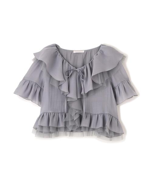 PROPORTION BODY DRESSING(プロポーションボディドレッシング)の「チュール付きラッフルブラウス / 1216110401(シャツ/ブラウス・レディース・グレー/ホワイト系その他/ピンク・FREE)」の18枚目の写真