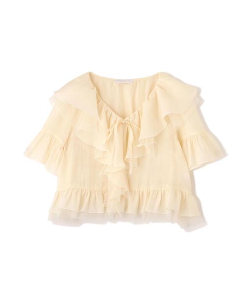 PROPORTION BODY DRESSING(プロポーションボディドレッシング)の「チュール付きラッフルブラウス / 1216110401(シャツ/ブラウス・レディース・グレー/ホワイト系その他/ピンク・FREE)」の22枚目の写真
