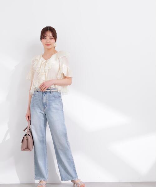 PROPORTION BODY DRESSING(プロポーションボディドレッシング)の「チュール付きラッフルブラウス / 1216110401(シャツ/ブラウス・レディース・グレー/ホワイト系その他/ピンク・FREE)」の21枚目の写真