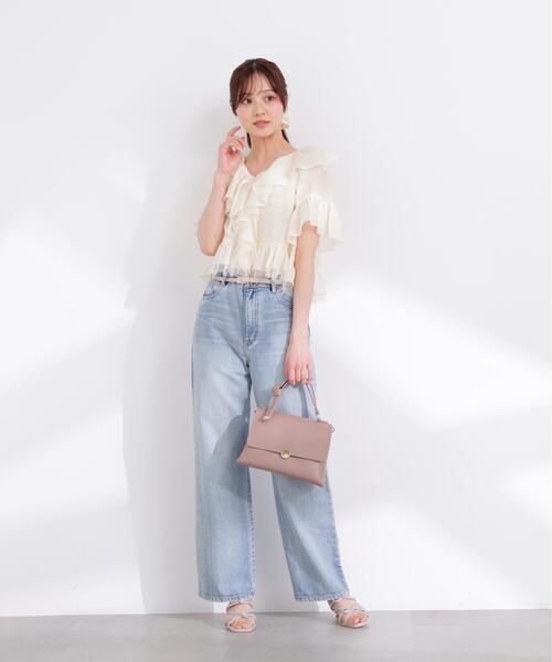 PROPORTION BODY DRESSING(プロポーションボディドレッシング)の「チュール付きラッフルブラウス / 1216110401(シャツ/ブラウス・レディース・グレー/ホワイト系その他/ピンク・FREE)」の5枚目の写真