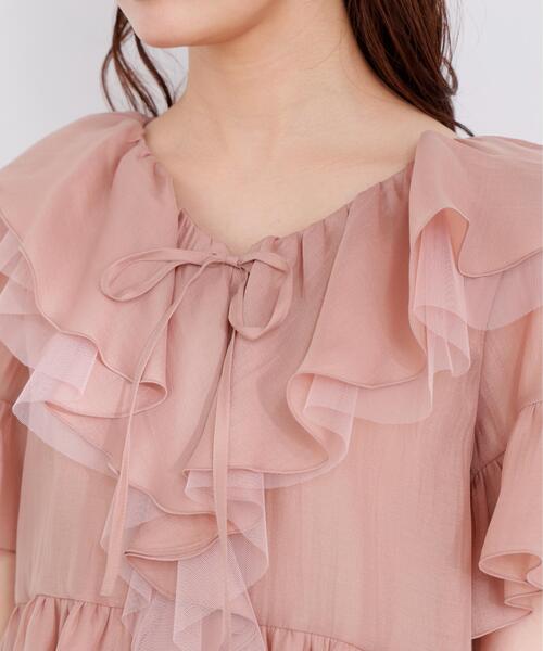 PROPORTION BODY DRESSING(プロポーションボディドレッシング)の「チュール付きラッフルブラウス / 1216110401(シャツ/ブラウス・レディース・グレー/ホワイト系その他/ピンク・FREE)」の17枚目の写真