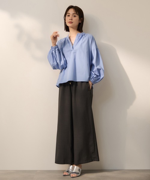 ketty(ケティ)の「ハイカウントタイプライターキーネックブラウス(シャツ/ブラウス・レディース・オフホワイト/サックスブルー/グリーン・M)」の9枚目の写真
