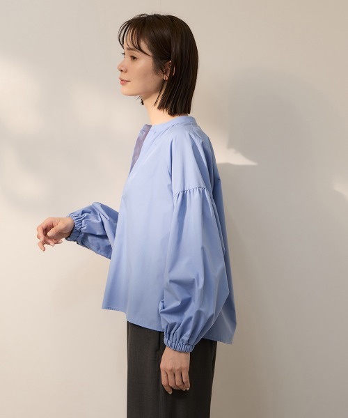 ketty(ケティ)の「ハイカウントタイプライターキーネックブラウス(シャツ/ブラウス・レディース・オフホワイト/サックスブルー/グリーン・M)」の4枚目の写真