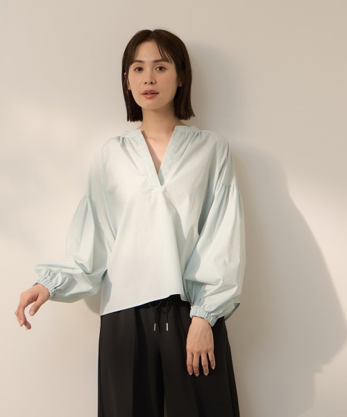 ketty(ケティ)の「ハイカウントタイプライターキーネックブラウス(シャツ/ブラウス・レディース・オフホワイト/サックスブルー/グリーン・M)」の20枚目の写真