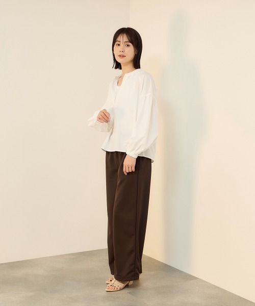 ketty(ケティ)の「ハイカウントタイプライターキーネックブラウス(シャツ/ブラウス・レディース・オフホワイト/サックスブルー/グリーン・M)」の12枚目の写真
