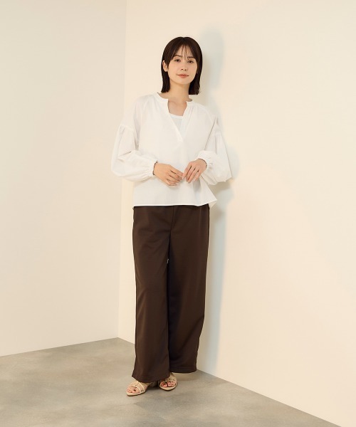 ketty(ケティ)の「ハイカウントタイプライターキーネックブラウス(シャツ/ブラウス・レディース・オフホワイト/サックスブルー/グリーン・M)」の13枚目の写真