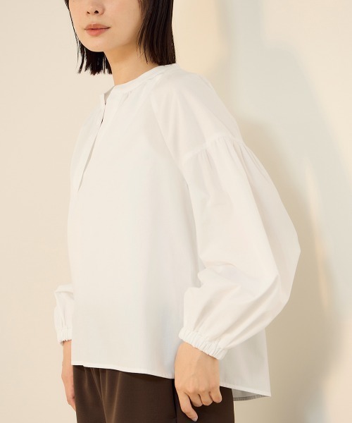 ketty(ケティ)の「ハイカウントタイプライターキーネックブラウス(シャツ/ブラウス・レディース・オフホワイト/サックスブルー/グリーン・M)」の11枚目の写真