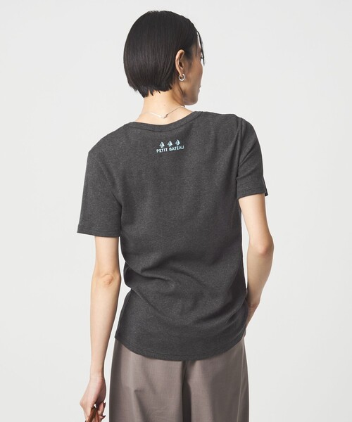 PETIT BATEAU（プチバトー）の「【別注】＜PETIT BATEAU＞ショートスリーブ プリント Tシャツ（Tシャツ/カットソー・レディース・ダークグレー/ワインレッド/その他1/オフホワイト・FREE）」の15枚目の写真