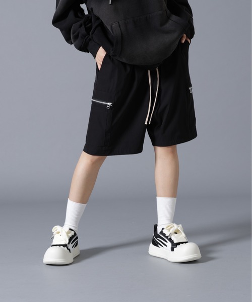 DANKE SCHON(ダンケシェーン)の「【WEB&DEPOT限定】DankeSchon/ダンケシェーン/PTWILL FLAP CARGO SHORTS(カーゴパンツ・レディース・ブラック・L/M)」の1枚目の写真