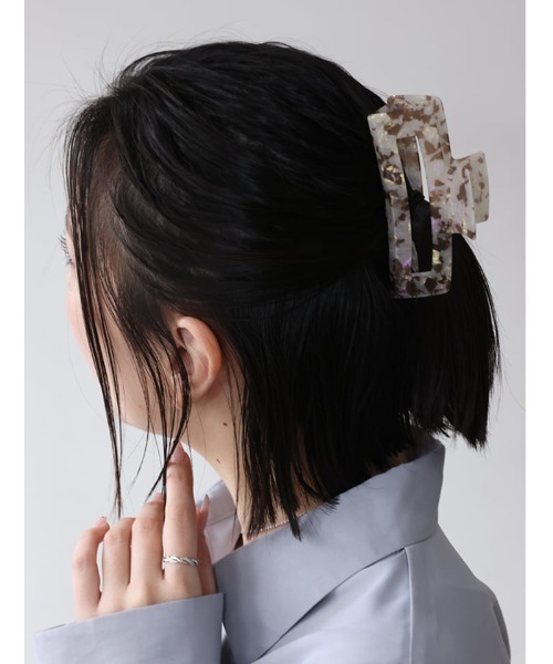 Edit Sheen（エディットシーン）の「ミックスカラーヘアクリップ（ヘアゴム・レディース・グリーン/ブラウン/オフホワイト・FREE）」の7枚目の写真