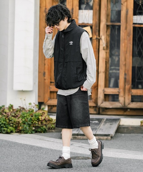 Rocky Monroe(ロッキーモンロー)の「ケミカルウォッシュ オーバーダイ ワイドデニムハーフショートパンツ(デニムパンツ・メンズ・ライトブラック/インディゴブルー/ケミカルウォッシュ/ブラック/ワンウォッシュ・M/XL/L)」の15枚目の写真
