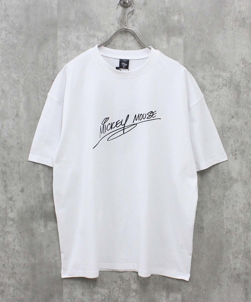 Disney(ディズニー)の「MICKEYMOUSE ミッキーマウス 半袖Tシャツ(Tシャツ/カットソー・メンズ・オレンジ/チャコール/オフホワイト/杢グレー/ダークグリーン/ブラック・M/L/XL)」の8枚目の写真