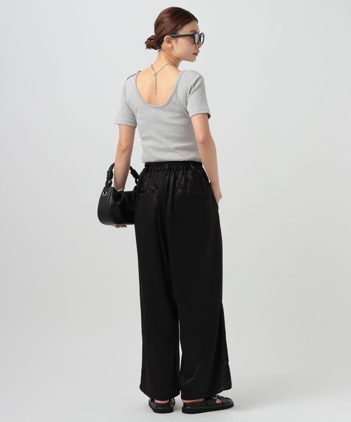 BAYFLOW(ベイフロー)の「バックオープンボーダーTシャツ(Tシャツ/カットソー・レディース・グレー/ブラック/レッド・FREE)」の12枚目の写真