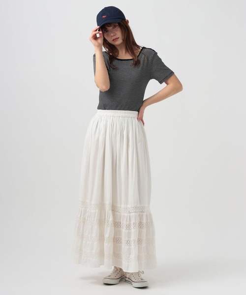 BAYFLOW(ベイフロー)の「バックオープンボーダーTシャツ(Tシャツ/カットソー・レディース・グレー/ブラック/レッド・FREE)」の16枚目の写真