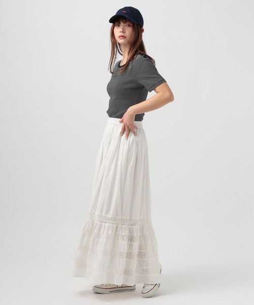 BAYFLOW(ベイフロー)の「バックオープンボーダーTシャツ(Tシャツ/カットソー・レディース・グレー/ブラック/レッド・FREE)」の17枚目の写真