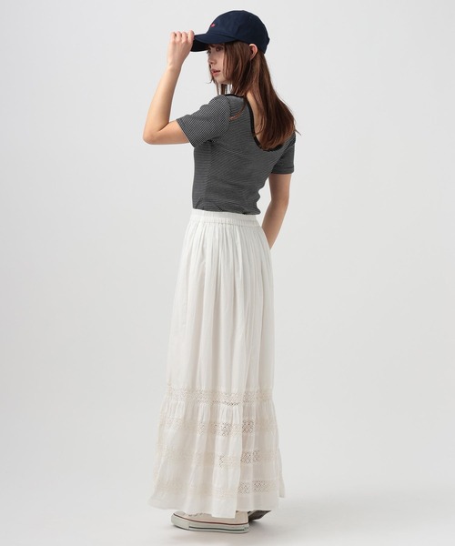 BAYFLOW(ベイフロー)の「バックオープンボーダーTシャツ(Tシャツ/カットソー・レディース・グレー/ブラック/レッド・FREE)」の18枚目の写真