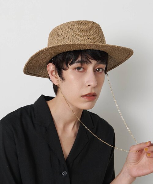 THE PAUSE(ザ ポーズ)の「【THE PAUSE】チェーンHAT(ハット・レディース・ベージュ・FREE)」の1枚目の写真