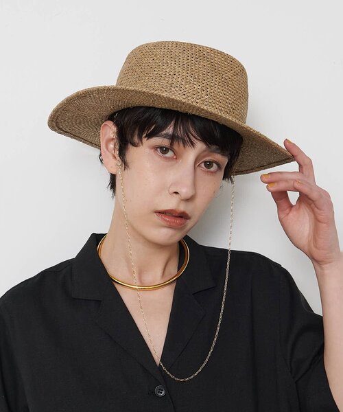 THE PAUSE(ザ ポーズ)の「【THE PAUSE】チェーンHAT(ハット・レディース・ベージュ・FREE)」の2枚目の写真