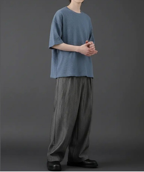 revertical(リバーティカル)の「ワッフル素材 オーバーサイズ クルーネック 半袖Tシャツ(Tシャツ/カットソー・メンズ・グリーン/ラベンダー/ブルー/LT.Gray・LARGE/MEDIUM)」の18枚目の写真