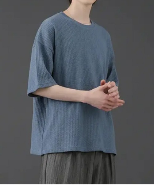 revertical(リバーティカル)の「ワッフル素材 オーバーサイズ クルーネック 半袖Tシャツ(Tシャツ/カットソー・メンズ・グリーン/ラベンダー/ブルー/LT.Gray・LARGE/MEDIUM)」の14枚目の写真