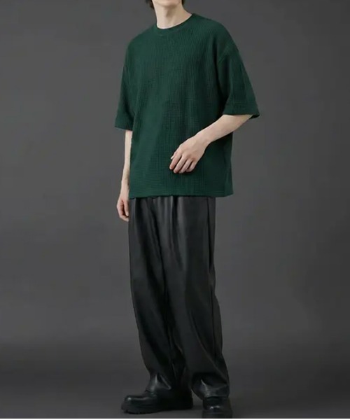 revertical(リバーティカル)の「ワッフル素材 オーバーサイズ クルーネック 半袖Tシャツ(Tシャツ/カットソー・メンズ・グリーン/ラベンダー/ブルー/LT.Gray・LARGE/MEDIUM)」の6枚目の写真