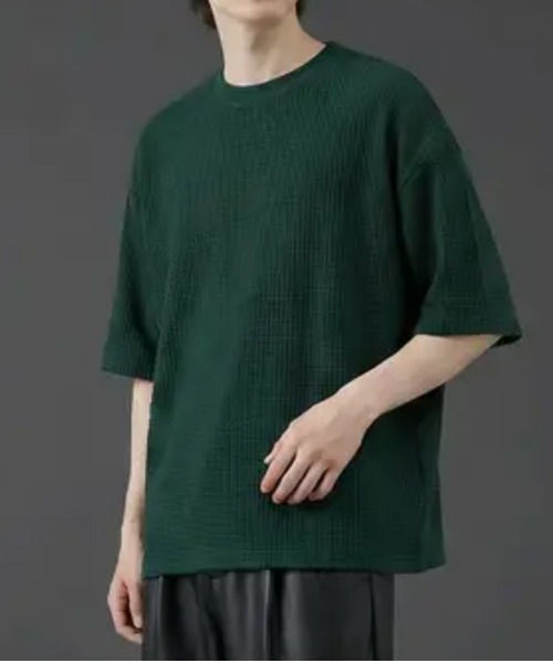 revertical(リバーティカル)の「ワッフル素材 オーバーサイズ クルーネック 半袖Tシャツ(Tシャツ/カットソー・メンズ・グリーン/ラベンダー/ブルー/LT.Gray・LARGE/MEDIUM)」の5枚目の写真