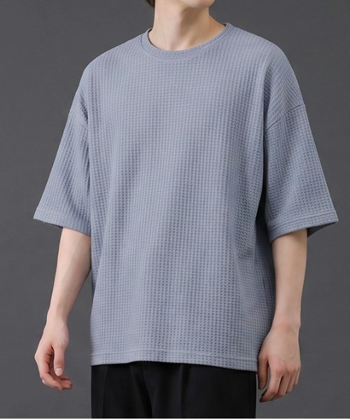 revertical(リバーティカル)の「ワッフル素材 オーバーサイズ クルーネック 半袖Tシャツ(Tシャツ/カットソー・メンズ・グリーン/ラベンダー/ブルー/LT.Gray・LARGE/MEDIUM)」の20枚目の写真