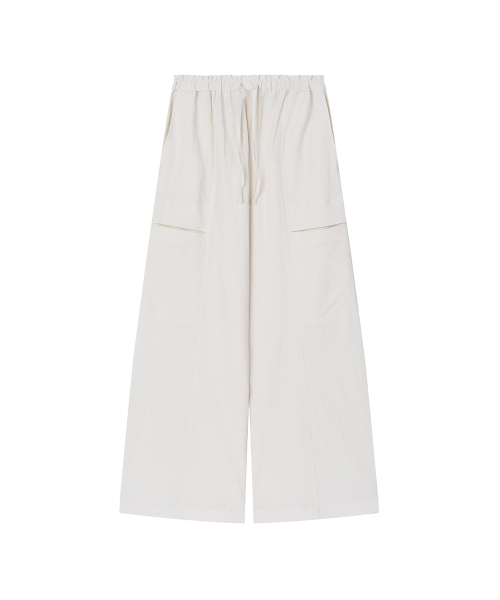 MIDNLOW(ミッドアンドロー)の「Cut Line Wide Banding Pants(Ivory)(その他パンツ・レディース・その他・FREE)」の2枚目の写真