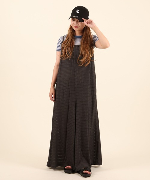 swellflowersプラントビスコース オールインワン パッド付 黒ブラック セール】BILLABONG/ビラボン オールインワン サロペット POLY SHIRRING