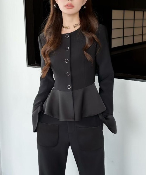 Lana821（ラナハニー）の「ペプラムトップス×パンツ セットアップ（セットアップ・レディース・ブラック・S/M）」の13枚目の写真
