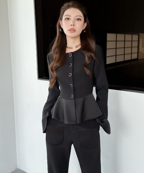 Lana821（ラナハニー）の「ペプラムトップス×パンツ セットアップ（セットアップ・レディース・ブラック・S/M）」の12枚目の写真