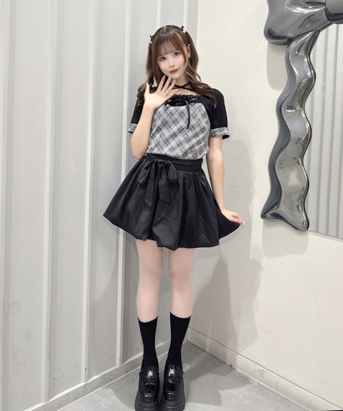 one way(ワンウェイ)の「半袖チェック×ボレロ風トップス(Tシャツ/カットソー・レディース・グレー系その他/ブラウン系その他/ブラック系その他/ホワイト系その他・FREE)」の19枚目の写真