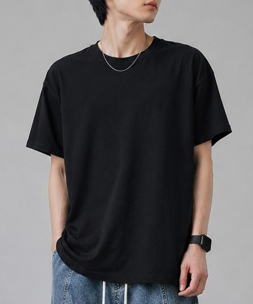 CLOTHY(クロシィ)の「【風通し◎お得なオフプライスアイテム】男女兼用C100ビッグTシャツ(Tシャツ/カットソー・メンズ・ブラック/ブラウン/オフホワイト・MEDIUM/X-LARGE/LARGE)」の2枚目の写真