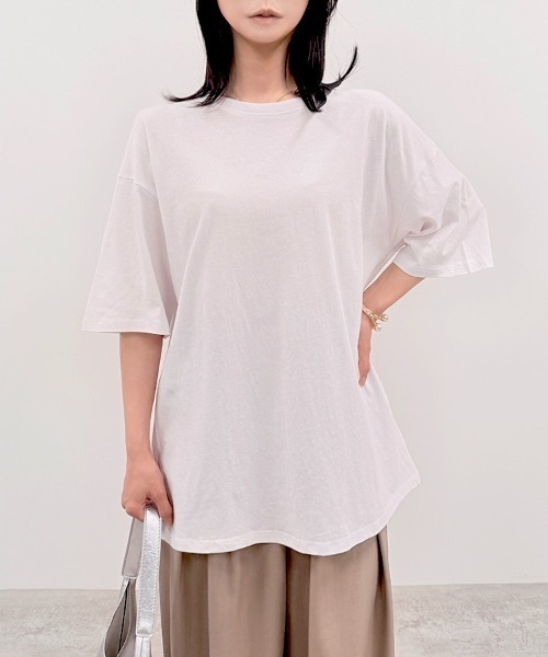 CLOTHY(クロシィ)の「【風通し◎お得なオフプライスアイテム】男女兼用C100ビッグTシャツ(Tシャツ/カットソー・メンズ・ブラック/ブラウン/オフホワイト・MEDIUM/X-LARGE/LARGE)」の8枚目の写真