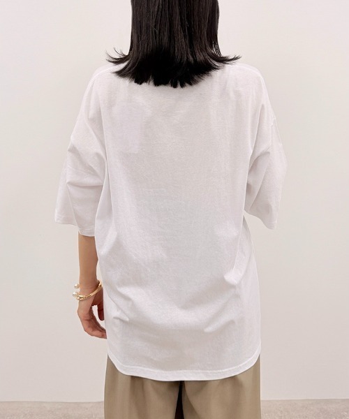 CLOTHY(クロシィ)の「【風通し◎お得なオフプライスアイテム】男女兼用C100ビッグTシャツ(Tシャツ/カットソー・メンズ・ブラック/ブラウン/オフホワイト・MEDIUM/X-LARGE/LARGE)」の9枚目の写真