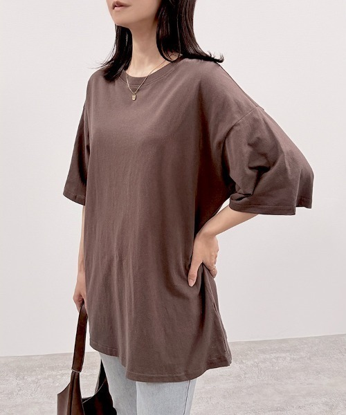 CLOTHY(クロシィ)の「【風通し◎お得なオフプライスアイテム】男女兼用C100ビッグTシャツ(Tシャツ/カットソー・メンズ・ブラック/ブラウン/オフホワイト・MEDIUM/X-LARGE/LARGE)」の13枚目の写真