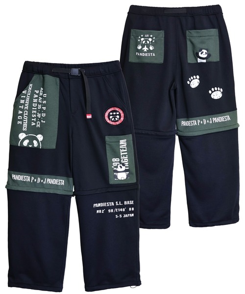 PANDIESTA（パンディエスタ）の「ミリタリー2WAYスウェットパンツ（スウェットパンツ・メンズ・ブラック/アイボリー・M/L/XL/XXL）」の2枚目の写真