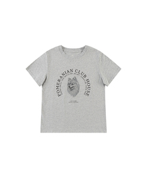 SITP5265 ポメラニアン 半袖Tシャツ_メランジグレー