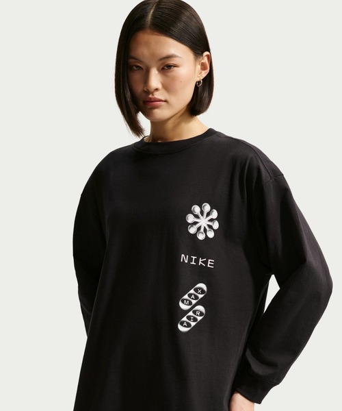 NIKE（ナイキ）の「ナイキ NIKE ナイキ   NSW OS AM95 GPX L/S Tシャツ（Tシャツ/カットソー・レディース・ブラック/ホワイト・S/M/L/XL）」の2枚目の写真