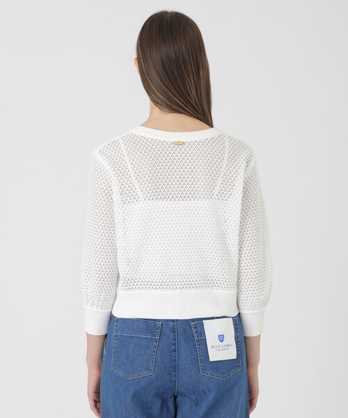 BLUE LABEL CRESTBRIDGE(ブルーレーベルクレストブリッジ)の「格子レースカーディガン(カーディガン/ボレロ・レディース・ホワイト/ブラック・38)」の6枚目の写真