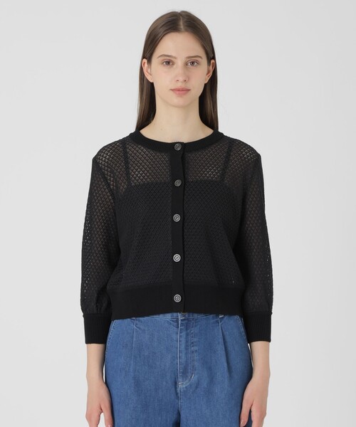 BLUE LABEL CRESTBRIDGE(ブルーレーベルクレストブリッジ)の「格子レースカーディガン(カーディガン/ボレロ・レディース・ホワイト/ブラック・38)」の11枚目の写真