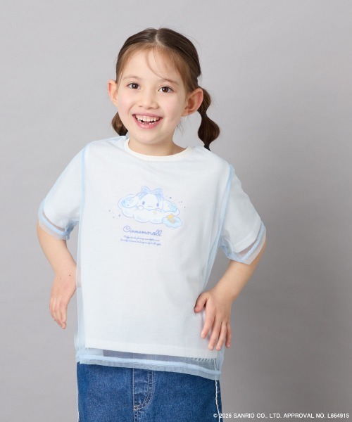 a.v.v（アーヴェヴェ）の「[120-150]【数量限定】[シナモロール＆クロミ]オーバーチュールTシャツ（Tシャツ/カットソー・キッズ・ホワイト/ダークグレー・150/140/130/120）」の3枚目の写真