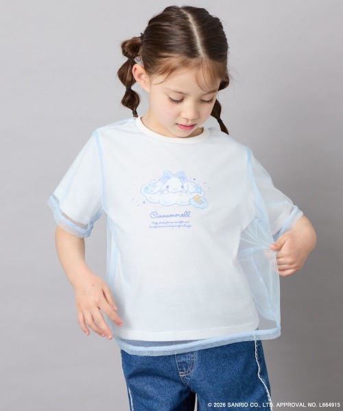 a.v.v（アーヴェヴェ）の「[120-150]【数量限定】[シナモロール＆クロミ]オーバーチュールTシャツ（Tシャツ/カットソー・キッズ・ホワイト/ダークグレー・150/140/130/120）」の4枚目の写真