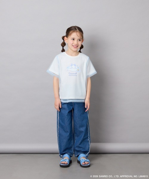 a.v.v（アーヴェヴェ）の「[120-150]【数量限定】[シナモロール＆クロミ]オーバーチュールTシャツ（Tシャツ/カットソー・キッズ・ホワイト/ダークグレー・150/140/130/120）」の8枚目の写真