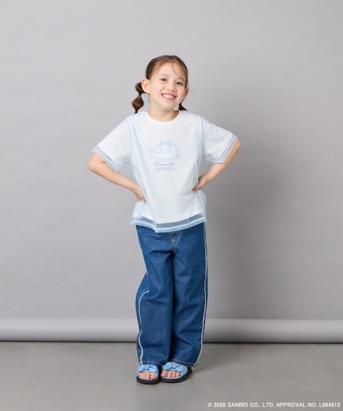 a.v.v（アーヴェヴェ）の「[120-150]【数量限定】[シナモロール＆クロミ]オーバーチュールTシャツ（Tシャツ/カットソー・キッズ・ホワイト/ダークグレー・150/140/130/120）」の14枚目の写真