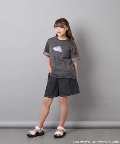 a.v.v（アーヴェヴェ）の「[120-150]【数量限定】[シナモロール＆クロミ]オーバーチュールTシャツ（Tシャツ/カットソー・キッズ・ホワイト/ダークグレー・150/140/130/120）」の17枚目の写真