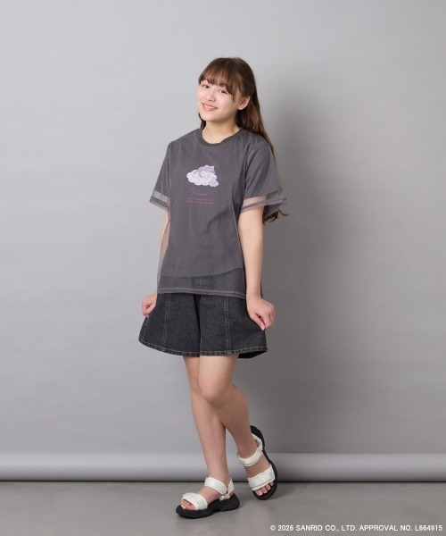 a.v.v（アーヴェヴェ）の「[120-150]【数量限定】[シナモロール＆クロミ]オーバーチュールTシャツ（Tシャツ/カットソー・キッズ・ホワイト/ダークグレー・150/140/130/120）」の21枚目の写真