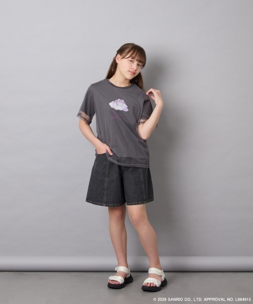 a.v.v（アーヴェヴェ）の「[120-150]【数量限定】[シナモロール＆クロミ]オーバーチュールTシャツ（Tシャツ/カットソー・キッズ・ホワイト/ダークグレー・150/140/130/120）」の22枚目の写真